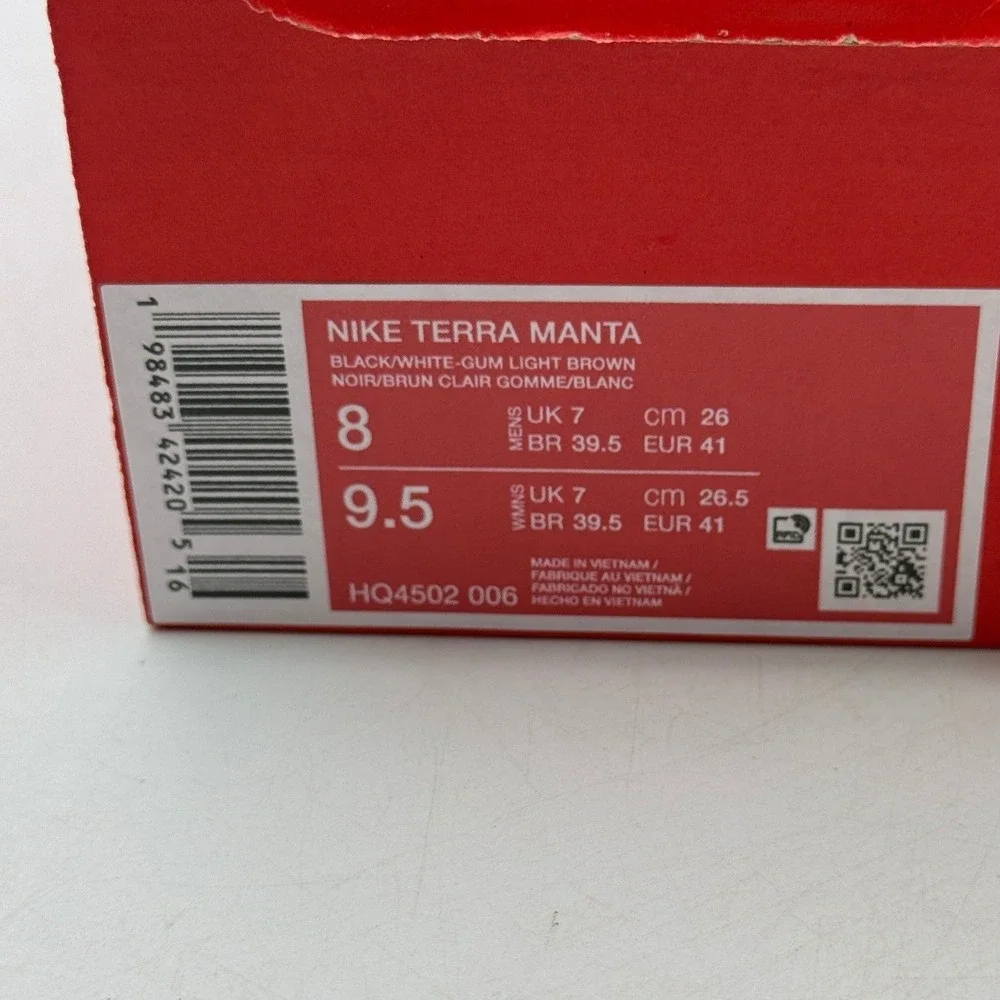 Nike Terra Manta Shoes Mens Size 8 Black White Athletic HQ4502-006